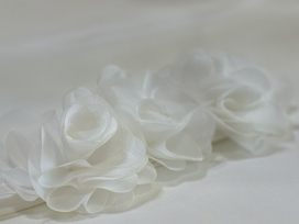 Antique White Floral Baby Headband